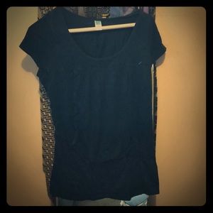 Navy blue nursing short sleeve shirt